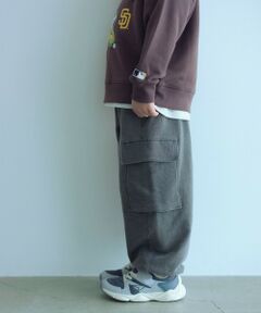 green label relaxing / グリーンレーベル リラクシング その他パンツ | 裏毛 ワイドカーゴパンツ（MDグレー）/ キッズ  100cm-160cm