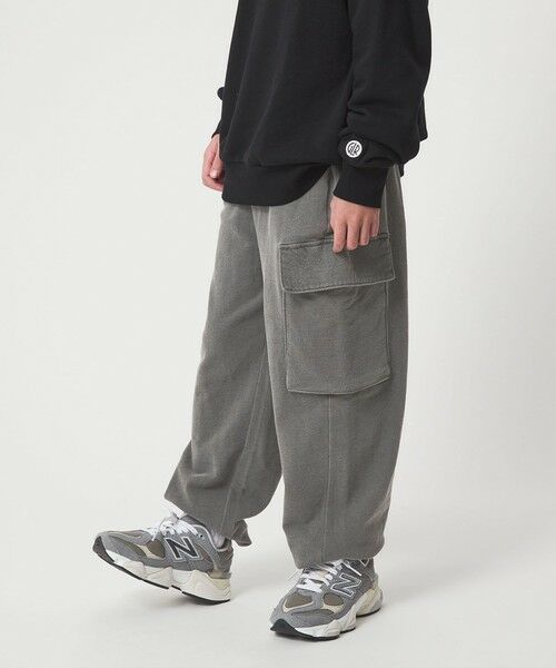 green label relaxing / グリーンレーベル リラクシング その他パンツ | 裏毛 ワイドカーゴパンツ(MDグレー)/ キッズ 100cm-160cm | 詳細10