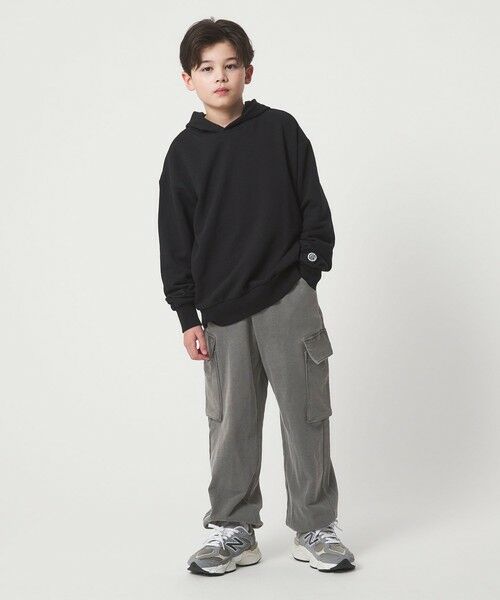 green label relaxing / グリーンレーベル リラクシング その他パンツ | 裏毛 ワイドカーゴパンツ(MDグレー)/ キッズ 100cm-160cm | 詳細11