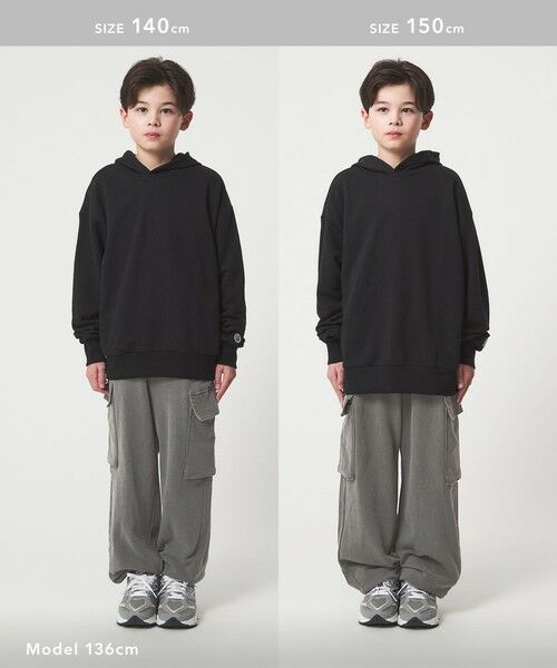 green label relaxing / グリーンレーベル リラクシング その他パンツ | 裏毛 ワイドカーゴパンツ(MDグレー)/ キッズ 100cm-160cm | 詳細12