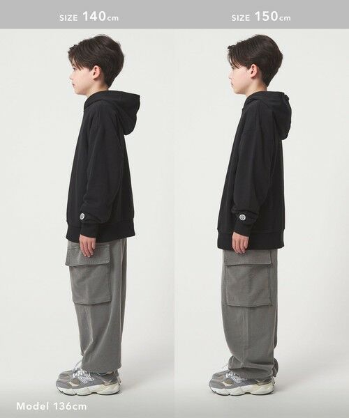 green label relaxing / グリーンレーベル リラクシング その他パンツ | 裏毛 ワイドカーゴパンツ(MDグレー)/ キッズ 100cm-160cm | 詳細13