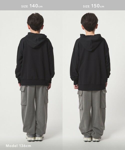 green label relaxing / グリーンレーベル リラクシング その他パンツ | 裏毛 ワイドカーゴパンツ(MDグレー)/ キッズ 100cm-160cm | 詳細14