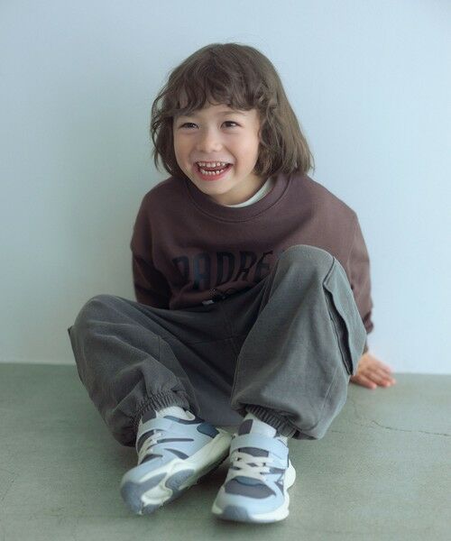 green label relaxing / グリーンレーベル リラクシング その他パンツ | 裏毛 ワイドカーゴパンツ(MDグレー)/ キッズ 100cm-160cm | 詳細2