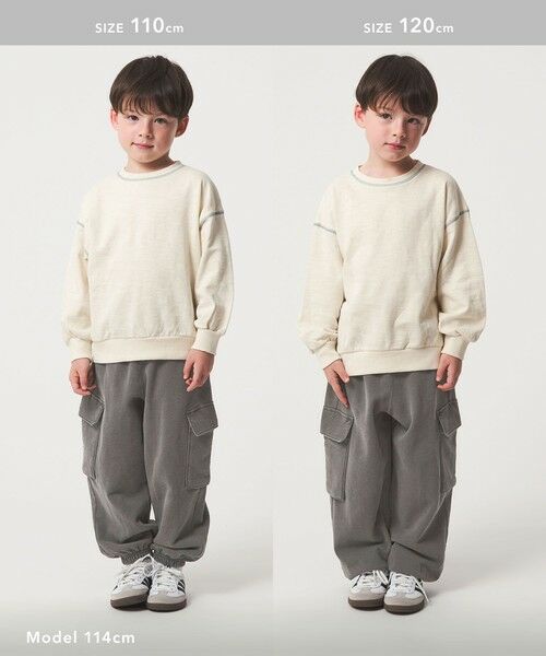 green label relaxing / グリーンレーベル リラクシング その他パンツ | 裏毛 ワイドカーゴパンツ(MDグレー)/ キッズ 100cm-160cm | 詳細7