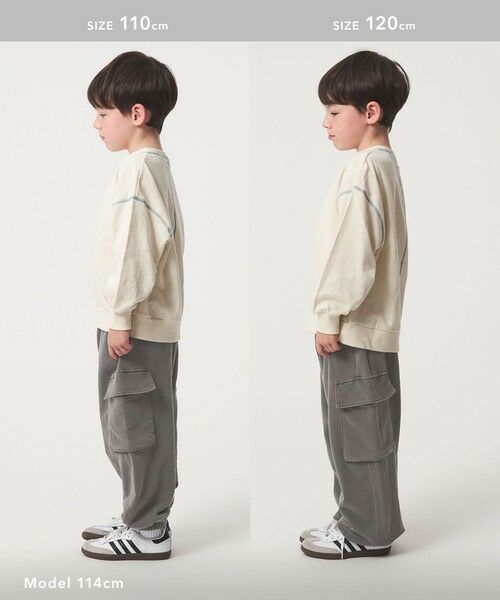 green label relaxing / グリーンレーベル リラクシング その他パンツ | 裏毛 ワイドカーゴパンツ(MDグレー)/ キッズ 100cm-160cm | 詳細8