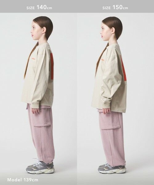 green label relaxing / グリーンレーベル リラクシング その他パンツ | 裏毛 ワイドカーゴパンツ（ライトピンク）/ キッズ  100cm-160cm | 詳細10