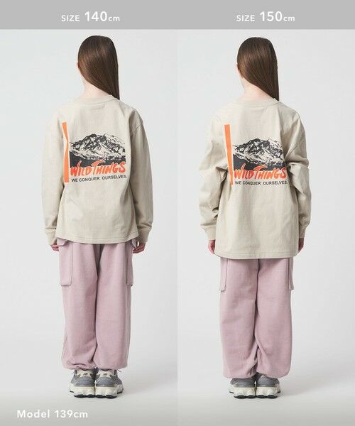 green label relaxing / グリーンレーベル リラクシング その他パンツ | 裏毛 ワイドカーゴパンツ（ライトピンク）/ キッズ  100cm-160cm | 詳細11