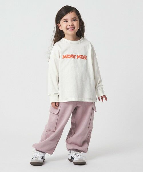 green label relaxing / グリーンレーベル リラクシング その他パンツ | 裏毛 ワイドカーゴパンツ（ライトピンク）/ キッズ  100cm-160cm | 詳細3