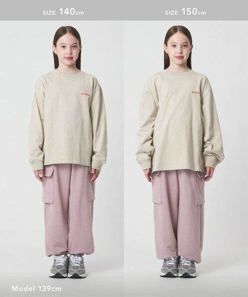 green label relaxing / グリーンレーベル リラクシング その他パンツ | 裏毛 ワイドカーゴパンツ（ライトピンク）/ キッズ  100cm-160cm | 詳細9