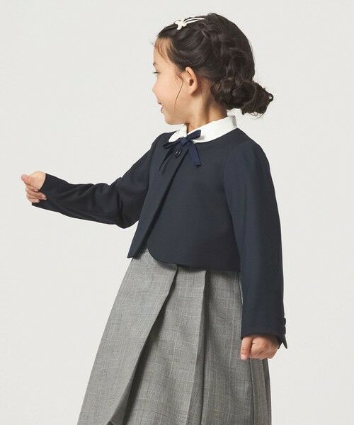 green label relaxing / グリーンレーベル リラクシング ノーカラージャケット | TRW ソリッド ボレロ / キッズ 110cm-130cm | 詳細1