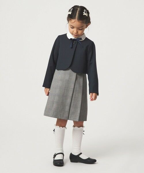 green label relaxing / グリーンレーベル リラクシング ノーカラージャケット | TRW ソリッド ボレロ / キッズ 110cm-130cm | 詳細2