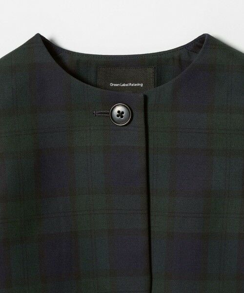 green label relaxing / グリーンレーベル リラクシング ノーカラージャケット | TRW ブラックウォッチ ボレロ / キッズ 110cm-130cm | 詳細11