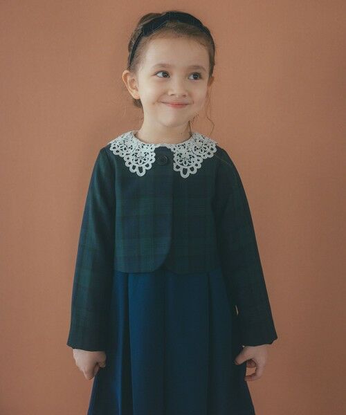 green label relaxing/グリーンレーベル リラクシング TRW ブラックウォッチ ボレロ / キッズ 110cm-130cm DK. GREEN 130cm green label relaxing/グリーンレーベル リラクシング TRW ブラックウォッチ ボレロ / キッズ 110cm-130cm DK. GREEN 130cm