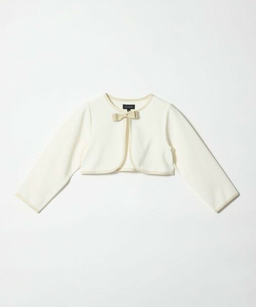 green label relaxing / グリーンレーベル リラクシング ノーカラージャケット | リップルボレロ / キッズ 110cm-130cm | 詳細6