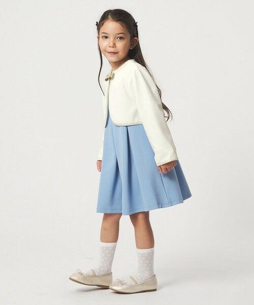 green label relaxing / グリーンレーベル リラクシング ノーカラージャケット | リップルボレロ / キッズ 110cm-130cm | 詳細2