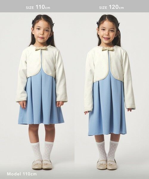 green label relaxing / グリーンレーベル リラクシング ノーカラージャケット | リップルボレロ / キッズ 110cm-130cm | 詳細3