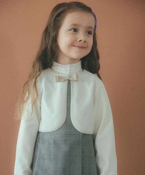 green label relaxing/グリーンレーベル リラクシング リップルボレロ / キッズ 110cm-130cm OFF WHITE 130cm green label relaxing/グリーンレーベル リラクシング リップルボレロ / キッズ 110cm-130cm OFF WHITE 130cm