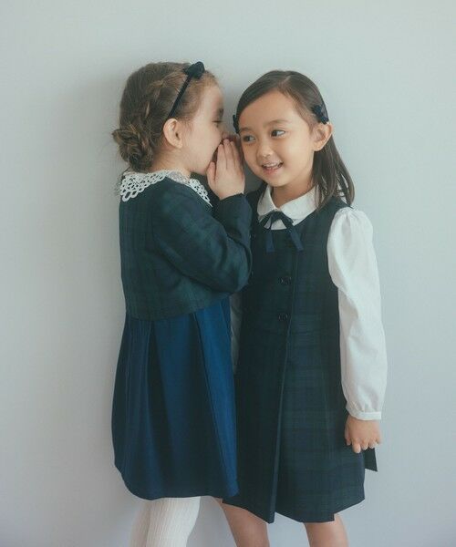 green label relaxing / グリーンレーベル リラクシング ロング・マキシ丈ワンピース | TRW ブラックウォッチ ジャンスカ / キッズ 110cm-130cm | 詳細2