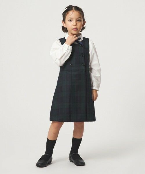 green label relaxing / グリーンレーベル リラクシング ロング・マキシ丈ワンピース | TRW ブラックウォッチ ジャンスカ / キッズ 110cm-130cm | 詳細3