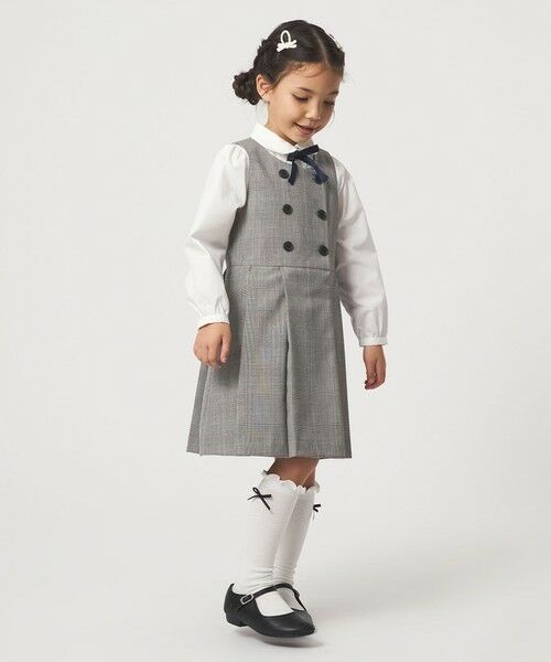 green label relaxing / グリーンレーベル リラクシング ロング・マキシ丈ワンピース | グレンチェック ジャンスカ / キッズ 110cm-130cm | 詳細2