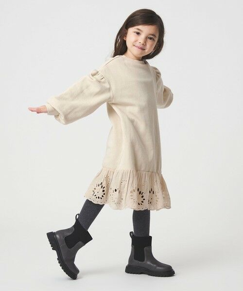 green label relaxing / グリーンレーベル リラクシング ロング・マキシ丈ワンピース | 裏毛ヘムレース ワンピース / キッズ 100cm-160cm | 詳細1