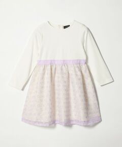 green label relaxing / グリーンレーベル リラクシング ロング・マキシ丈ワンピース | ポンチ × ハナガラ オーガンジー ワンピース / キッズ 110cm-130cm