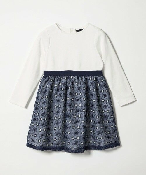 green label relaxing / グリーンレーベル リラクシング ロング・マキシ丈ワンピース | ポンチ × ハナガラ オーガンジー ワンピース / キッズ 110cm-130cm | 詳細4