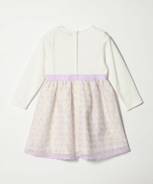 green label relaxing / グリーンレーベル リラクシング ロング・マキシ丈ワンピース | ポンチ × ハナガラ オーガンジー ワンピース / キッズ 110cm-130cm | 詳細10