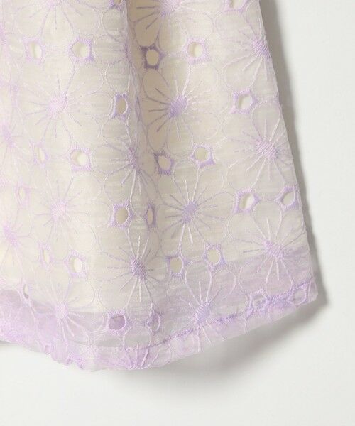 green label relaxing / グリーンレーベル リラクシング ロング・マキシ丈ワンピース | ポンチ × ハナガラ オーガンジー ワンピース / キッズ 110cm-130cm | 詳細13