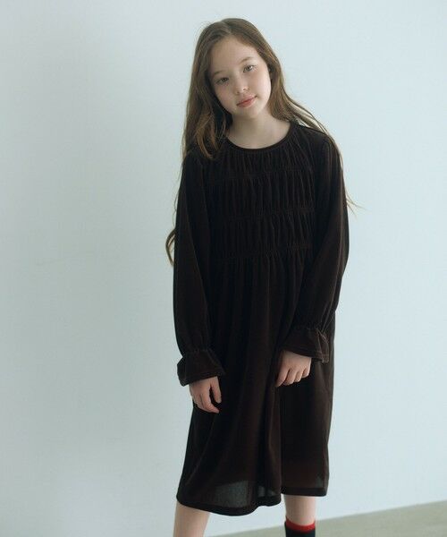 green label relaxing/グリーンレーベル リラクシング シャーリング ワンピース / キッズ 110cm-160cm DK. BROWN 120cm green label relaxing/グリーンレーベル リラクシング シャーリング ワンピース / キッズ 110cm-160cm DK. BROWN 120cm