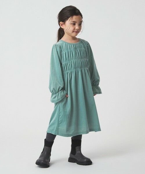 green label relaxing / グリーンレーベル リラクシング ロング・マキシ丈ワンピース | シャーリング ワンピース / キッズ  110cm-160cm | 詳細16
