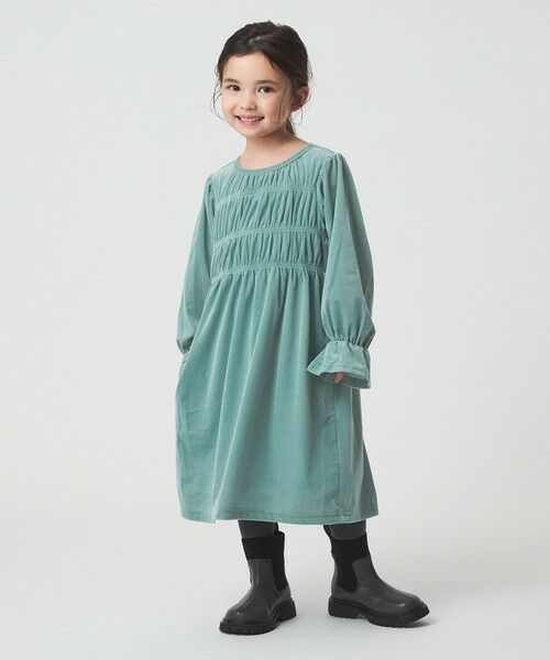 green label relaxing / グリーンレーベル リラクシング ロング・マキシ丈ワンピース | シャーリング ワンピース / キッズ  110cm-160cm | 詳細17