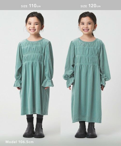 green label relaxing / グリーンレーベル リラクシング ロング・マキシ丈ワンピース | シャーリング ワンピース / キッズ  110cm-160cm | 詳細18