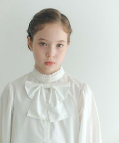 green label relaxing / グリーンレーベル リラクシング シャツ・ブラウス | スタンドカラー フリルリボン ブラウス / キッズ 140cm-160cm