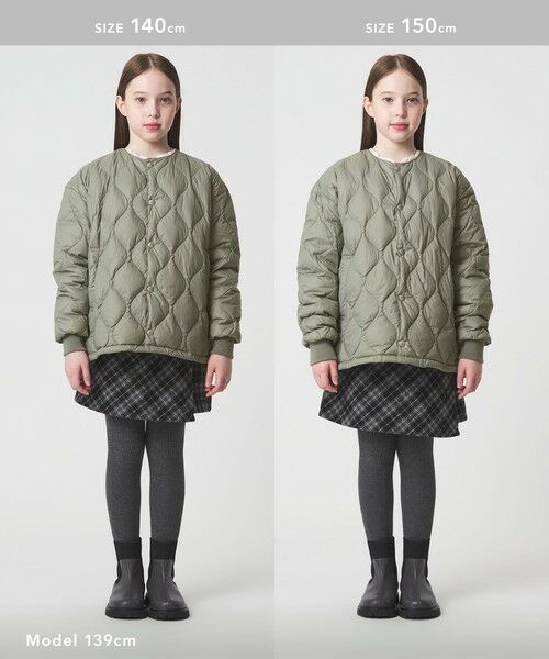 green label relaxing / グリーンレーベル リラクシング ダウンジャケット・ベスト | 【別注】＜TAION＞ノーカラー ダウン / キッズ  140cm-150cm | 詳細10