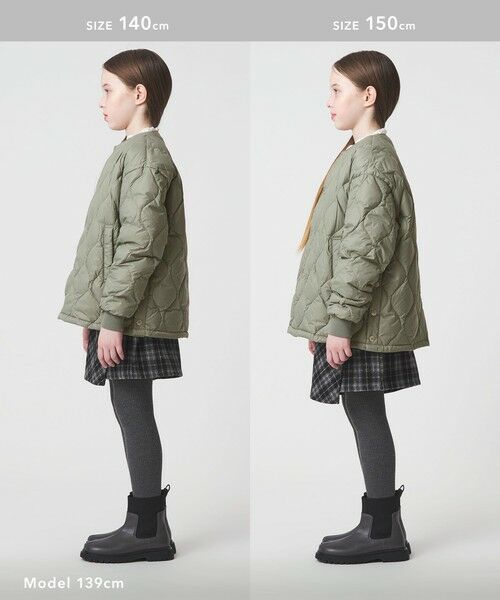 green label relaxing / グリーンレーベル リラクシング ダウンジャケット・ベスト | 【別注】＜TAION＞ノーカラー ダウン / キッズ  140cm-150cm | 詳細11