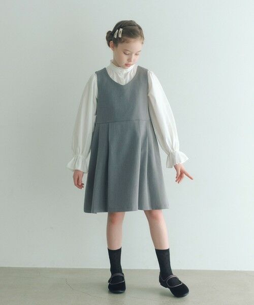 green label relaxing / グリーンレーベル リラクシング ロング・マキシ丈ワンピース | ボレロ + ジャンパースカート セット / キッズ 140cm-160cm | 詳細4