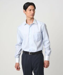 green label relaxing / グリーンレーベル リラクシング シャツ・ブラウス | コットン シャドーストライプ クレリック ワイドカラー ドレスシャツ -イージーアイロン-