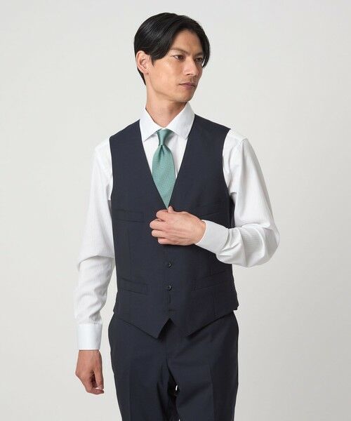 green label relaxing / グリーンレーベル リラクシング シャツ・ブラウス | コットン シャドーストライプ クレリック ワイドカラー ドレスシャツ -イージーアイロン- | 詳細1