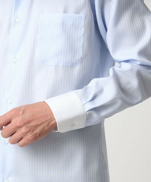 green label relaxing / グリーンレーベル リラクシング シャツ・ブラウス | コットン シャドーストライプ クレリック ワイドカラー ドレスシャツ -イージーアイロン- | 詳細11