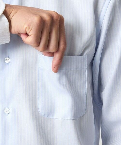 green label relaxing / グリーンレーベル リラクシング シャツ・ブラウス | コットン シャドーストライプ クレリック ワイドカラー ドレスシャツ -イージーアイロン- | 詳細13