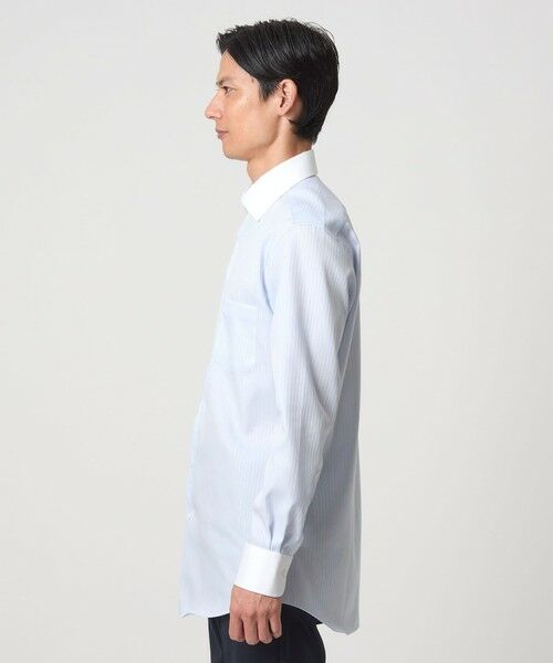 green label relaxing / グリーンレーベル リラクシング シャツ・ブラウス | コットン シャドーストライプ クレリック ワイドカラー ドレスシャツ -イージーアイロン- | 詳細8