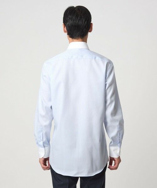 green label relaxing / グリーンレーベル リラクシング シャツ・ブラウス | コットン シャドーストライプ クレリック ワイドカラー ドレスシャツ -イージーアイロン- | 詳細9