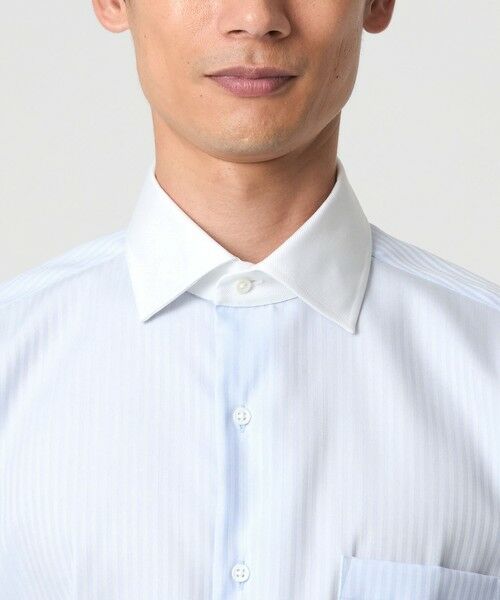 green label relaxing / グリーンレーベル リラクシング シャツ・ブラウス | コットン シャドーストライプ クレリック ワイドカラー ドレスシャツ -イージーアイロン- | 詳細10