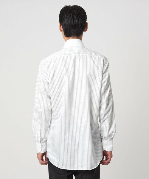 green label relaxing / グリーンレーベル リラクシング シャツ・ブラウス | コットン ツイル ピンストライプ クレリック ワイドカラー ドレスシャツ -イージーアイロン- | 詳細5