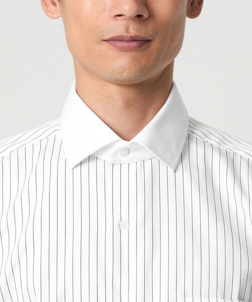 green label relaxing / グリーンレーベル リラクシング シャツ・ブラウス | コットン ツイル ピンストライプ クレリック ワイドカラー ドレスシャツ -イージーアイロン- | 詳細6