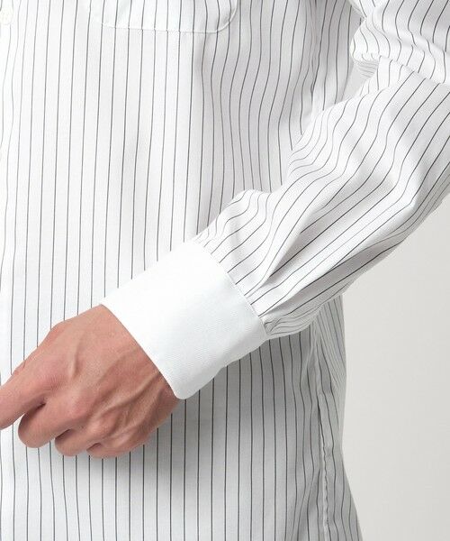 green label relaxing / グリーンレーベル リラクシング シャツ・ブラウス | コットン ツイル ピンストライプ クレリック ワイドカラー ドレスシャツ -イージーアイロン- | 詳細7