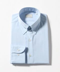 コットン ソリッド タブカラー ドレスシャツ -イージーアイロン-