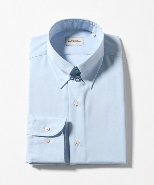 green label relaxing / グリーンレーベル リラクシング シャツ・ブラウス | コットン ソリッド タブカラー ドレスシャツ -イージーアイロン-（LT.BLUE）