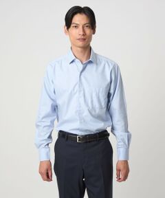 green label relaxing / グリーンレーベル リラクシング シャツ・ブラウス | コットン ヘリンボーン ワイドカラー ドレスシャツ -形態安定-